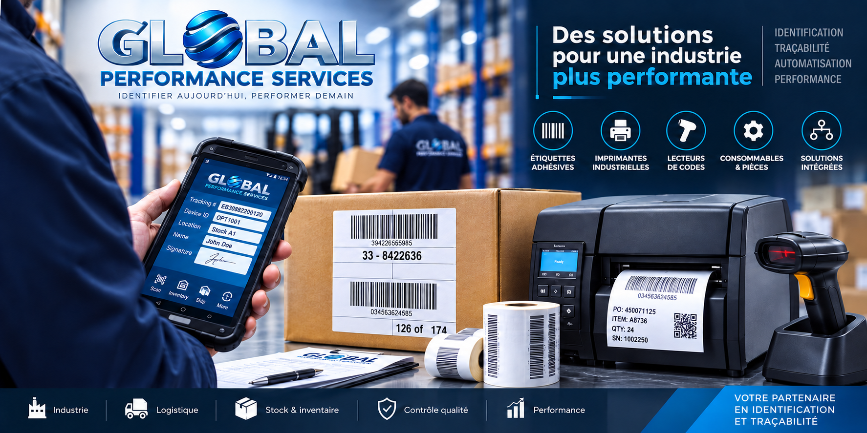 Bannière GPS : solutions d’identification, traçabilité et performance pour l’industrie